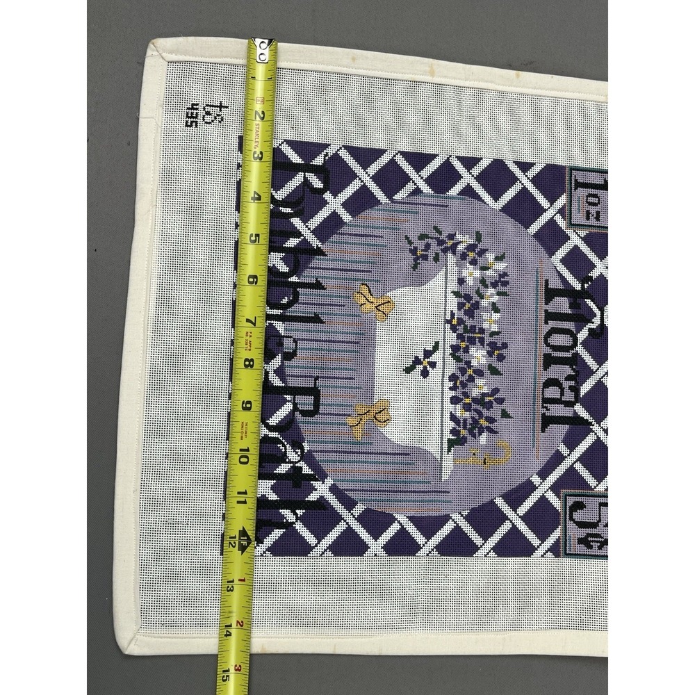 TS Designs Handpainted Needlepoint Canvas - Floral Bubble Bath Purple Flowers - Picture 4 of 9